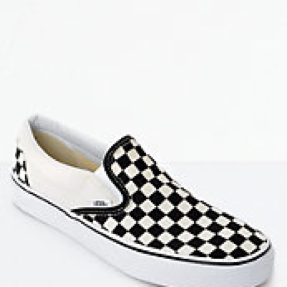 Black Checkerboard Vans - Picture 1 of 1